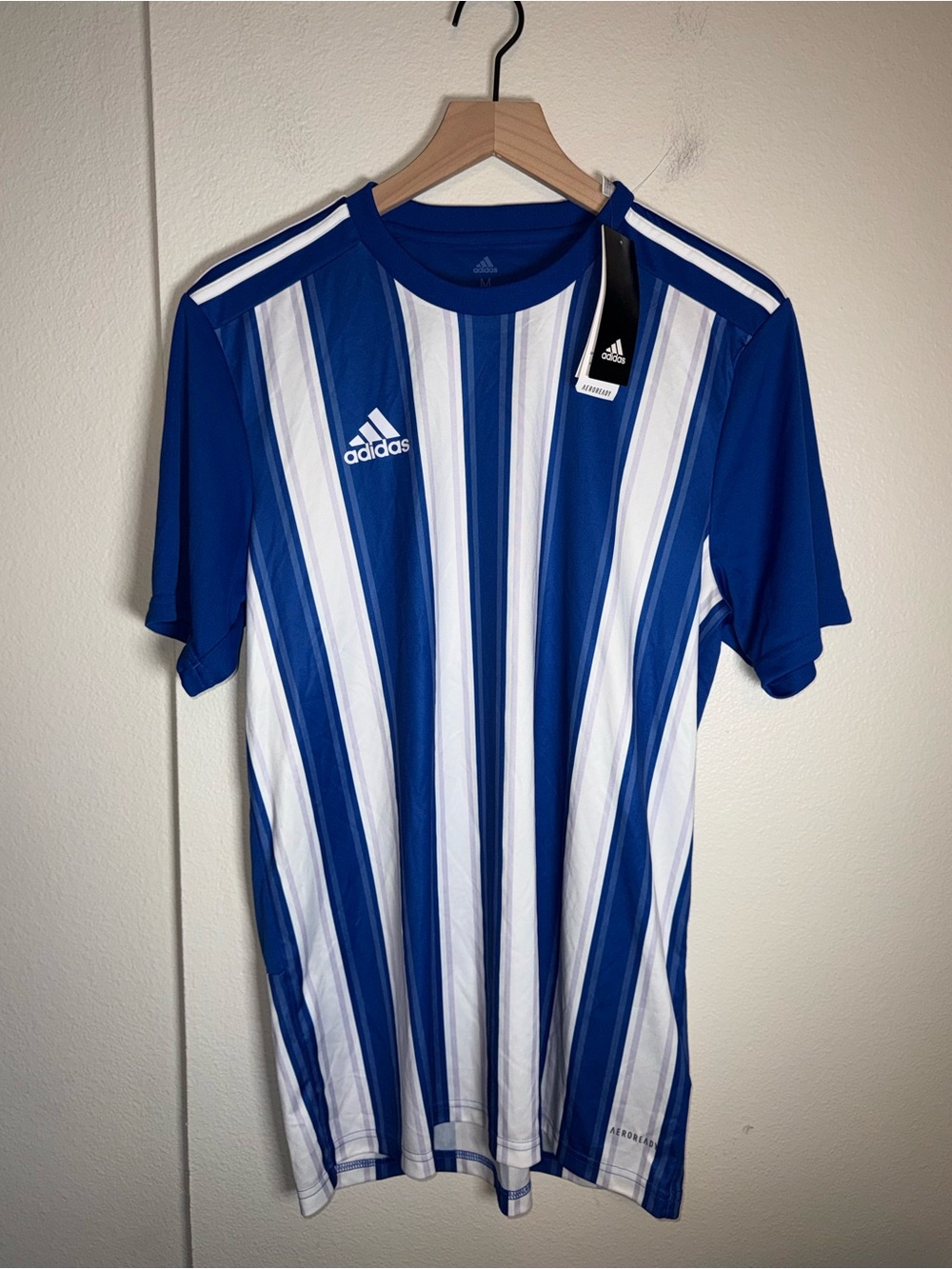 NWT ADIDAS Men’s Gray and White Aeroready Performance Soccer Jersey M